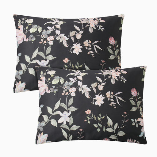 Комплект наволочек Этель Black flowers, 50х70 см - 2 шт., мако-сатин 114г/м2  фото 6