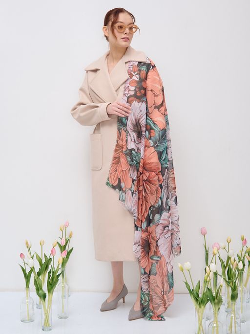 Большой, красивый двусторонний платок с рисунком в стиле арт-деко - Tantino фото 6