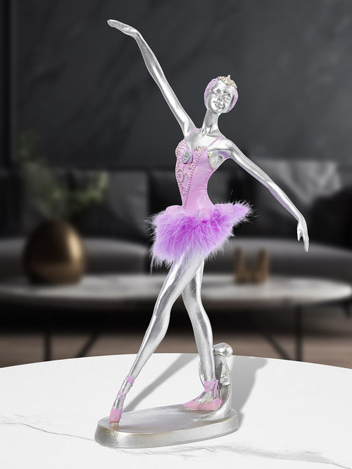 Статуэтка 14,5*13,5*29,5см Балерина с перьями, серебро - Elan gallery фото 25