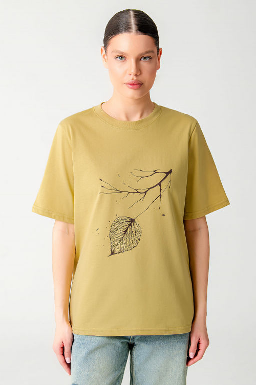 Арт. 3-1142 Футболка женская 42-50 (5 шт) Цвет:горчичный - Калинка фото 8