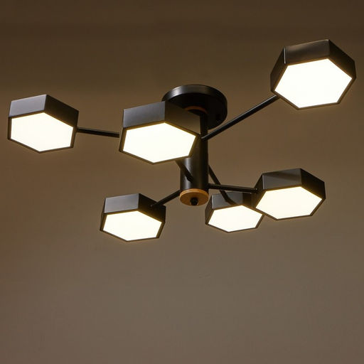 Люстра 1318/6BK LED 144 Вт 3000-6000К чёрный 71×65×25 см BayerLux