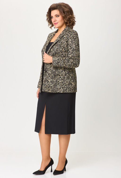 Костюм БелЭльСтиль 866/597 золото дизайн+черный однотон фото 3