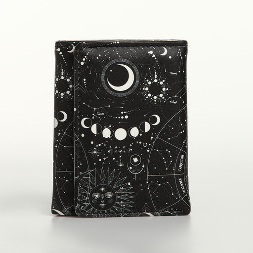 Кошелёк женский на кнопке, 10.5×2.5×8.5 см, чёрный/белый