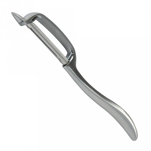 Овощечистка TalleR 17х2,2х1,9см, цинковый сплав, никелированная матовая поверхность, продольное лезвие из стали 4см, плавающее, двухстороннее, на картоне (Китай) - Домашняя мода фото 2