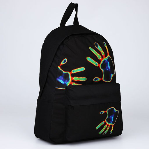 Рюкзак текстильный Отпечаток, с карманом, цвет чёрный - Nazamok фото 3