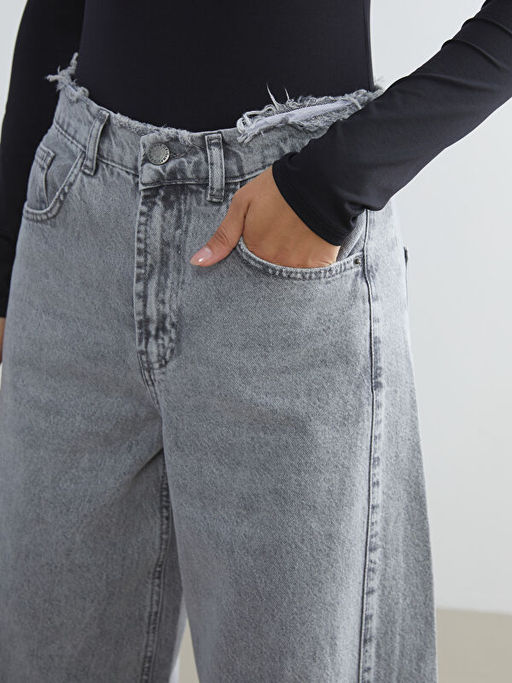 Wideleg Kad?n Jean Pantolon