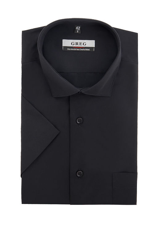 Сорочка мужская короткий рукав GREG 340/109/BLK_V