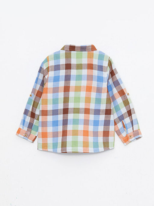 Uzun Kollu Ekose Desenli Pamuklu Erkek Bebek G?mlek - Waikiki фото 2