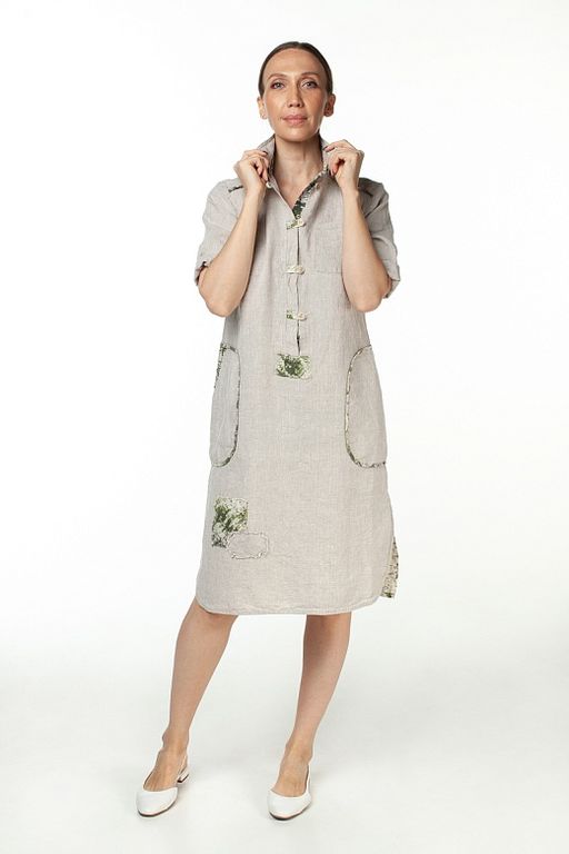 умягченный лен 100% платье