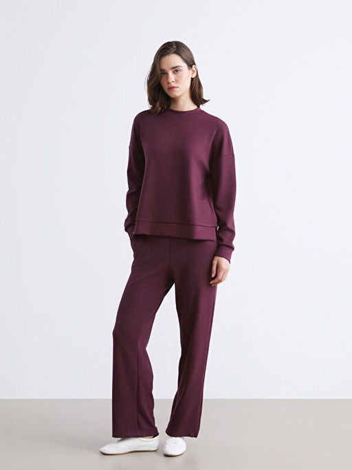 Bisiklet Yaka Oversize Kad?n Sweatshirt