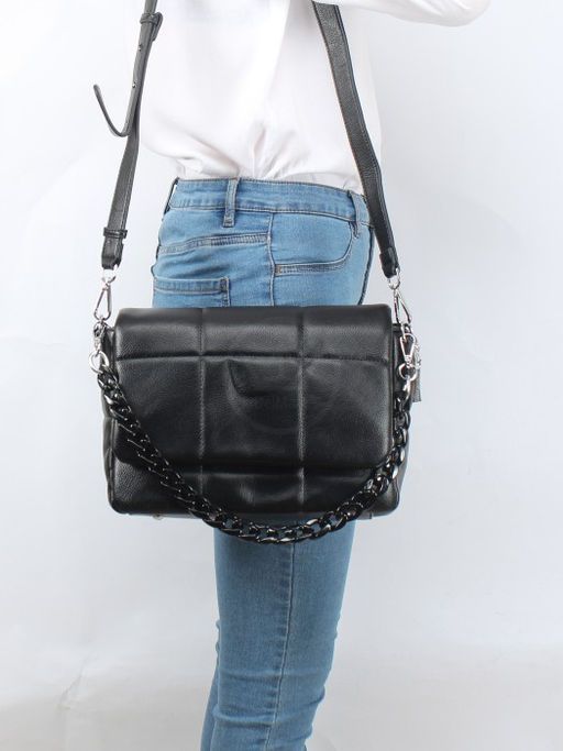 Сумка женская искусственная кожа FR-3728-L, 1отд, плечевой ремень, черный SALE 258367 - Adelia фото 9