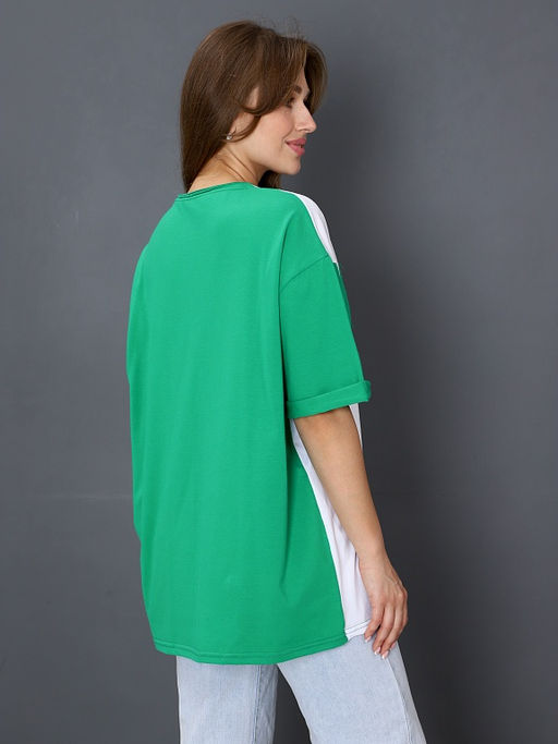 Футболка Женская Оверсайз No Brand цвет Зеленый - Амавес-текстиль фото 7
