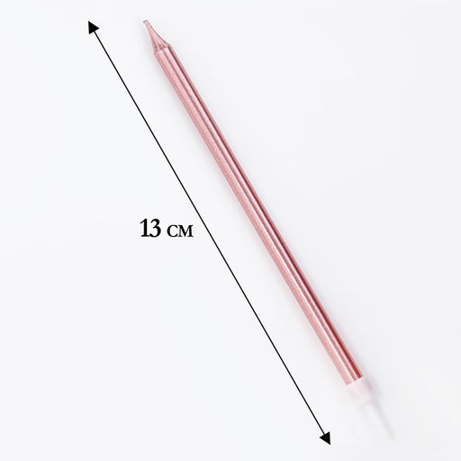 Свечи в торт Ройс, 6 шт, высокие, 12,5 см, розовый металлик - Страна карнавалия фото 2