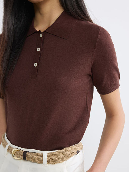 Polo Yaka Kad?n Triko Kazak