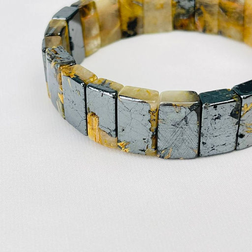 Браслет из Рутилового кварца с включением Титана 19 см - Радуга самоцветов фото 2