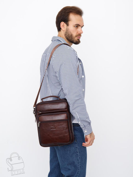 Сумка мужская кожаная 7905-4 brown Fuzhinino