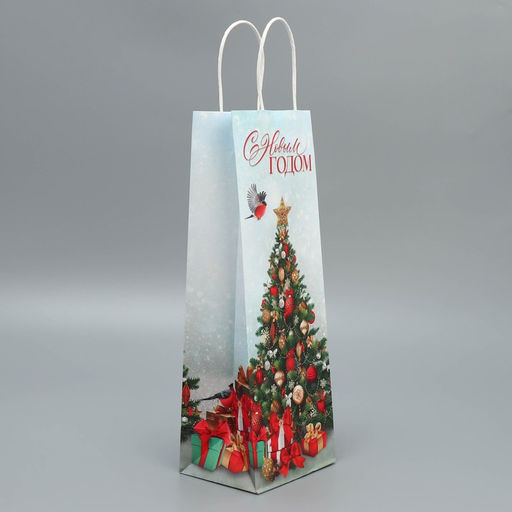 Цена за 20 шт. Пакет под бутылку Подарочки, 13 x 36 x 10 см - Доступные радости фото 2