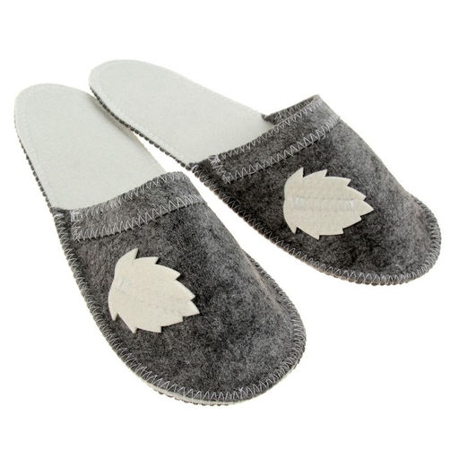 Тапочки для бани Листок серые, войлок - Добропаровъ фото 6