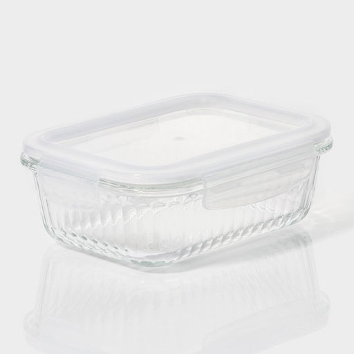 Контейнер для еды Доляна Basic, 640 мл, 1712.56.3 см, прямоугольный, жаропрочного стекло, прозрачный  фото 3