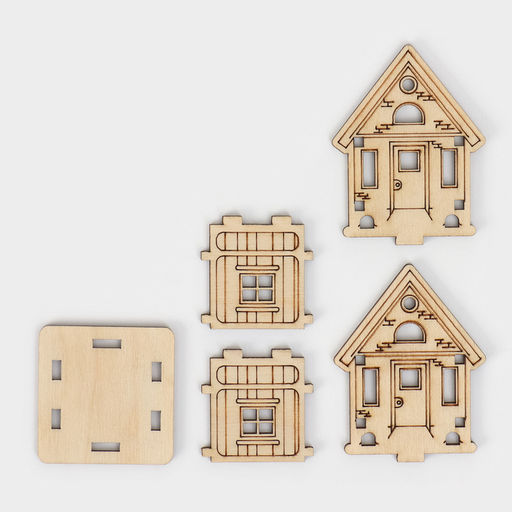 Подставка под зубочистки деревянная Доляна «Домик», 5×5×7 см