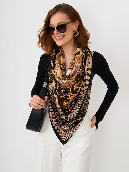 Большой, мягкий, тонкий и очень нежный двусторонний платок с рисунком. - Tantino фото 9