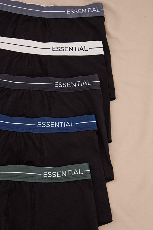 Siyah 5li Desenli/D_z Paketli Boxer TMNAW25BX00006 - Trendyolmilla фото 3