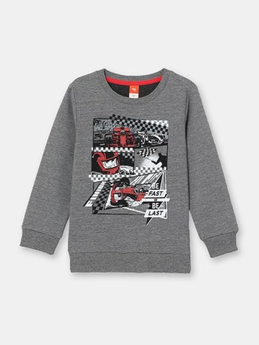 CRB wear/CSKB 63011-12-301 Джемпер модель "свитшот" для мальчика, темно-серый меланж/Ex.Cherubino