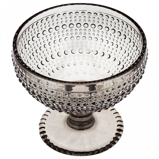 Ришелье Креманка стеклянная 360мл, д11,5см h10,5см, рельефное, цветное стекло, цвет - серый (Китай) Цена указана за штуку. В коробке 4 штуки. - Домашняя мода фото 3