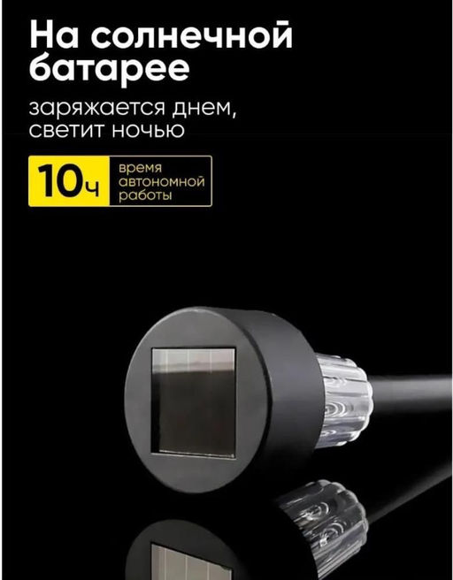 Светодиодный светильник на солнечной батарее / Садовый уличный LED фонарь - Zebo фото 10
