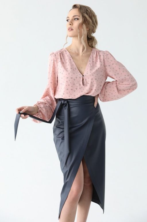 Юбка из экокожи с поясом - Looklikecat фото 3