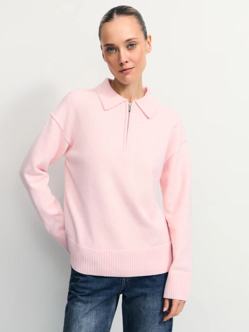 Джемпер поло с молнией / Zarina  фото 3