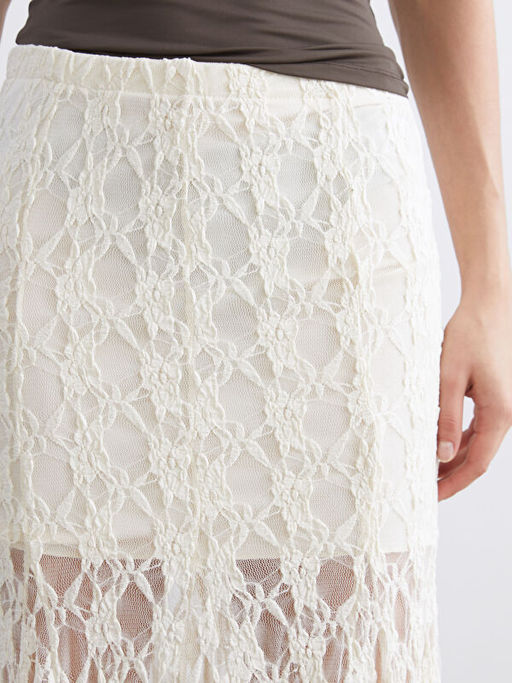 Beli Lastikli Dantelli F?rf?rl? Etek