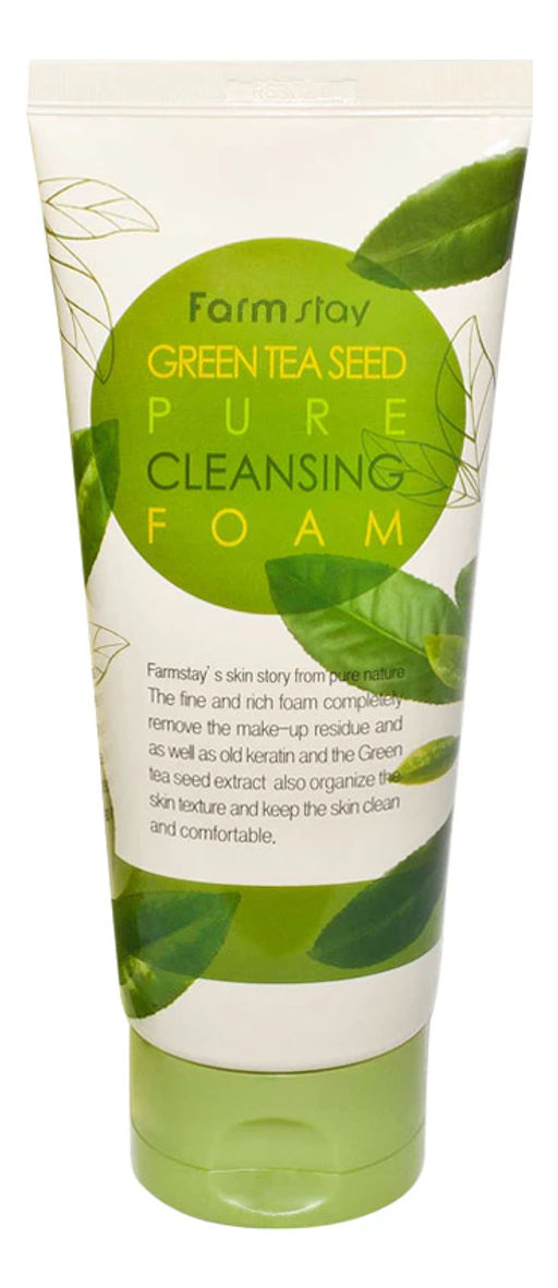 Пенка для умывания с зеленым чаем FARMSTAY Green Tea Seed Pure Cleansing Foam, 180ml