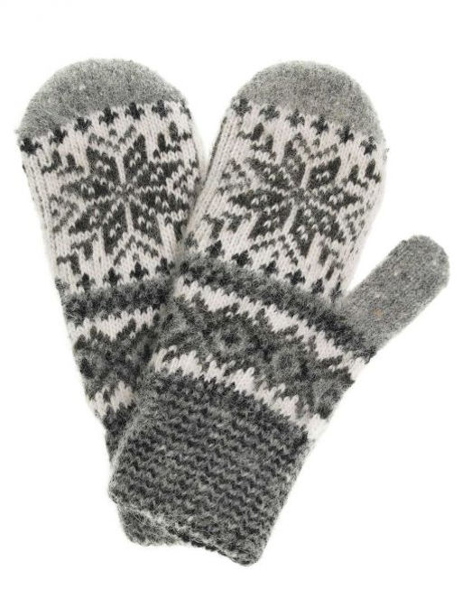 Варежки подростковые Снежинка со вставкой 1009-4 - Рассказовские варежки фото 2