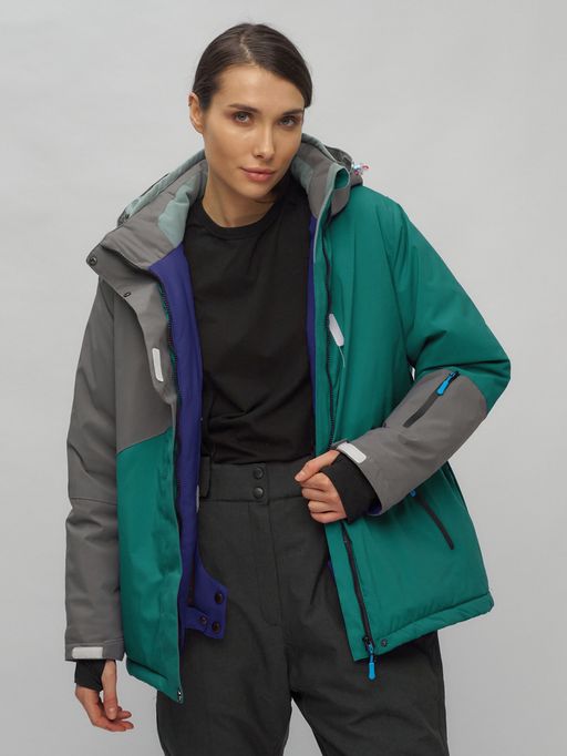 Горнолыжный костюм женский большого размера темно-зеленого цвета 02278TZ - Chunmai фото 17