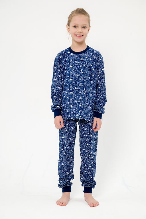 Пижама детская из кулирки пенье на манжетах Дрёма космос - Амадэль фото 2