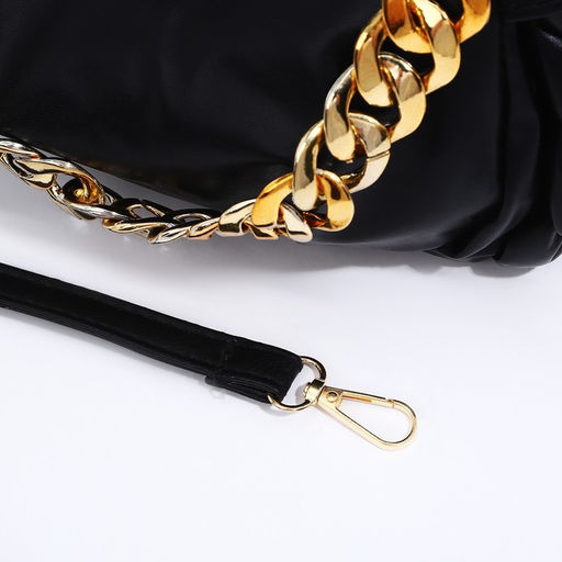 Сумка женская багет на молнии, 24×6×15.5 см, чёрная