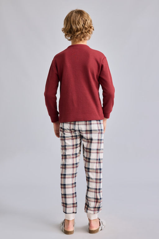 2li Tak_m Henley Yaka Ekose Erkek _ocuk - Defacto фото 6