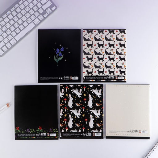 Цена за 3 шт. Тетрадь в клетку, 48 л., А5, на скрепке, блок №1 Волшебство МИКС - Artfox study фото 10