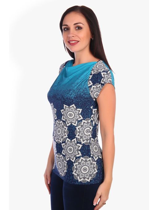 Деми футболка женская (голубой)* - Lovetex фото 4