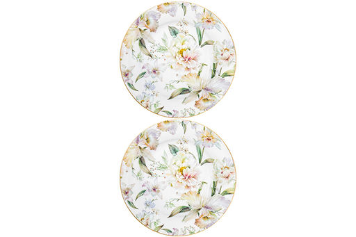 Набор тарелок десертных 2 пр. 20,5*20,5*1,5 см "Корнелия" фарфор NEW BONE CHINA