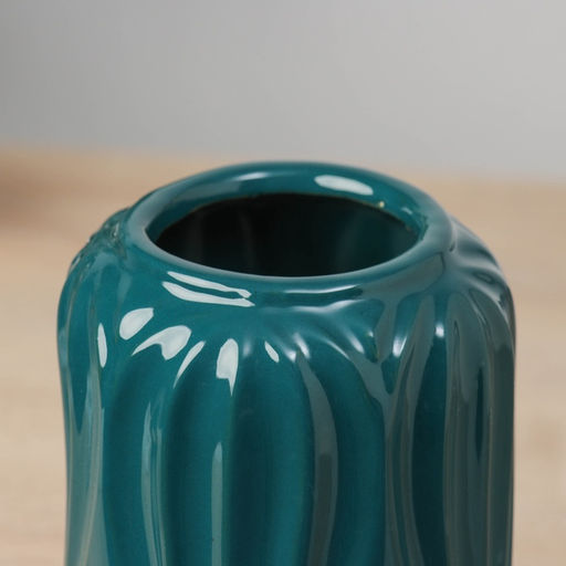 Ваза «Лиам», d=6 см, 20×10 см, керамика, зелёная