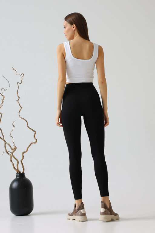 Лосины Легинсы из хлопка с лайкрой с высокой посадкой