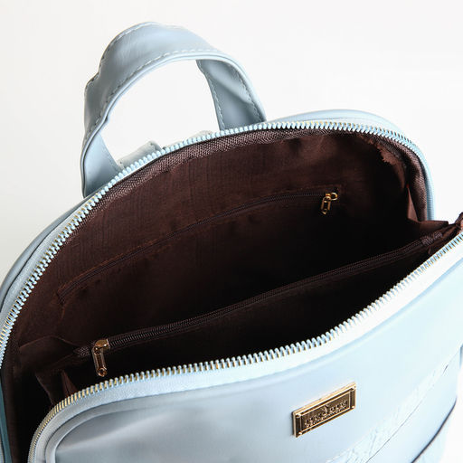 Рюкзак женский городской на молнии, 2 кармана, размер 11×29×31 см, голубой