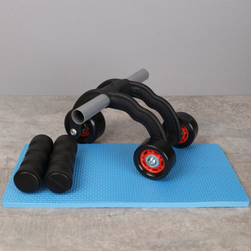 Ролик для пресса Woohooo Ab Roller II / 3 колеса / + коврик для коленей / черный / уп20 - ГалеонТрейд фото 2