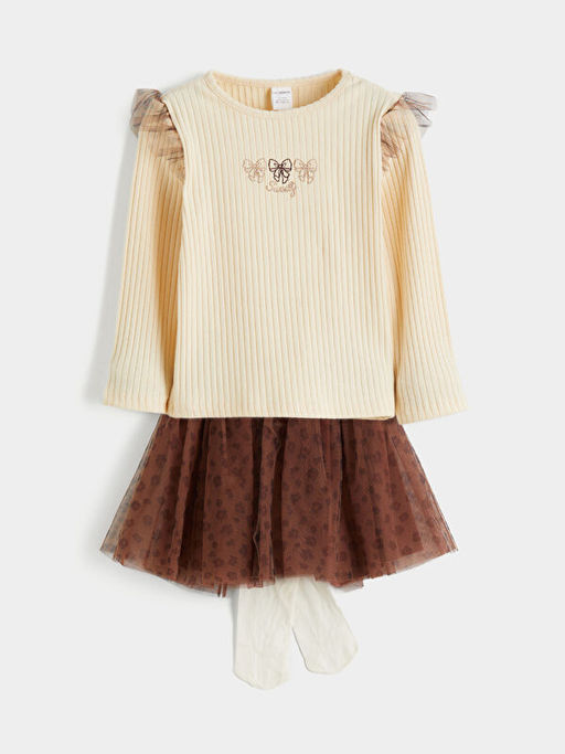 Bisiklet Yaka K?z ?ocuk 3l? Tak?m