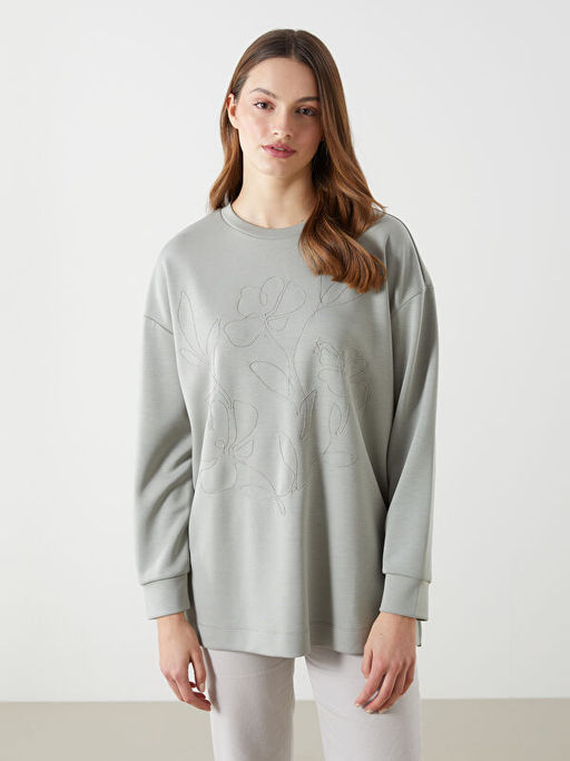 Bisiklet Yaka Kad?n Sweatshirt Tunik