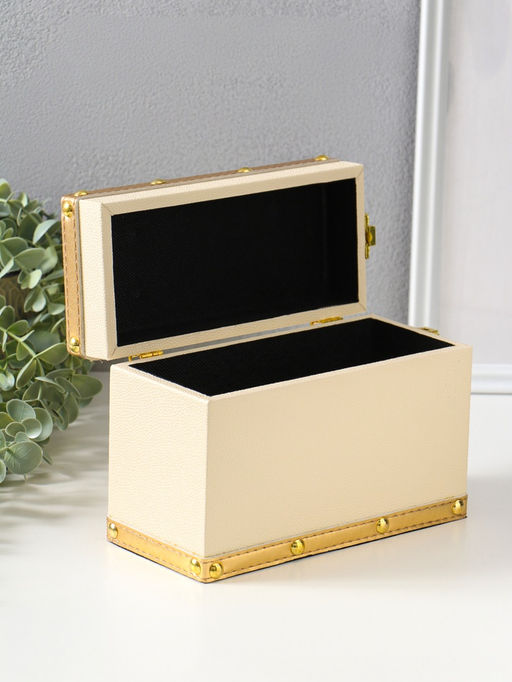 Шкатулка для украшений «Белый шоколад», с ручкой, 20×9×14 см