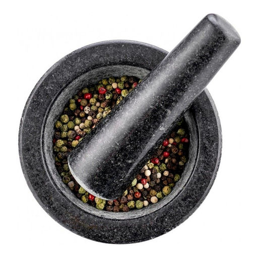 Ступка с пестиком из натурального камня Walmer Granite, 13 см, цвет серый  фото 3