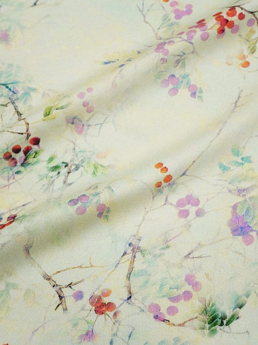 Вискозный атлас (Digital) Рябиновая веточка, ш.1.5м, вискоза-100%, 115гр/м.кв - Купава фото 8